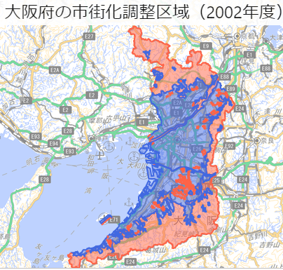 大阪の市街化調整区域